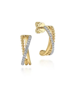 Gabriel 14K Yellow Gold Diamond Bujukan J Earrings EG15022Y45JJ