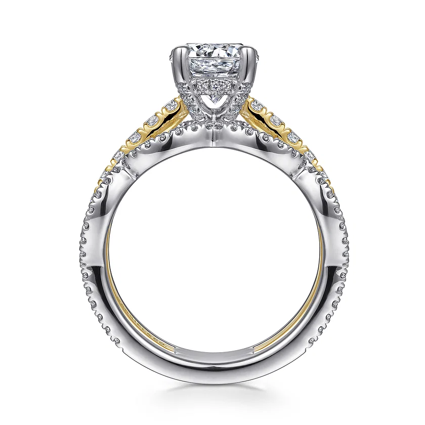 Gabriel 14K White-Yellow Gold Round Diamond Engagement Ring ER15534R6M44JJ