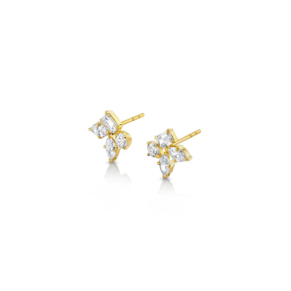 Michael M Montage 18K Yellow Gold Cluster Stud Earrings ER403