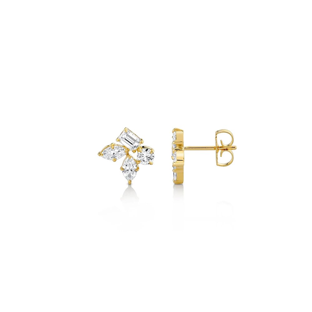 Michael M Montage 18K Yellow Gold Cluster Stud Earrings ER403