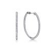 Gabriel 14K White Gold Micro Pave 30mm Round Inside Out Diamond Hoop Earrings EG10855W45JJ