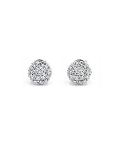 14K White Gold Diamond Stud Earrings, 1.00 Ctw