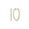 Gabriel 14K Yellow Gold 20mm Round Inside Out Diamond Hoop Earrings EG13460Y45JJ