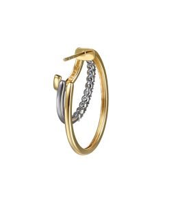 Gabriel 14K White Yellow Gold Diamond Three Row J Hoop Stud Earrings EG15353M45JJ