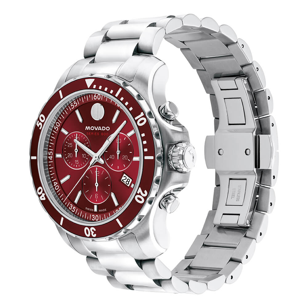 Movado Series 800 red dial men's watch 2600194