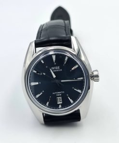 WISE ADAMASCUS AD760A Sunburst (Deep green-blue) black leather strap men's watch