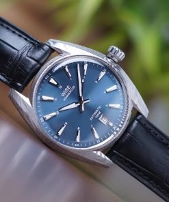 WISE ADAMASCUS AD760A Sunburst (Deep green-blue) black leather strap men's watch