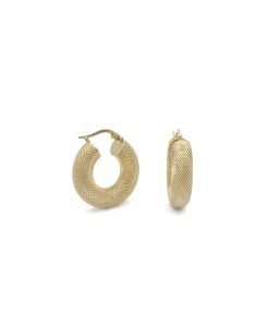 Estate 14K Yellow Gold Mesh Design Huggie Earrings, 3.3g