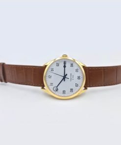 Tom Ford Au750 Yellow Gold Case Brown Leather Strap Automatic Men's Watch T2GWH406BR