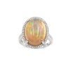 14K White Gold Diamond Opal Ring