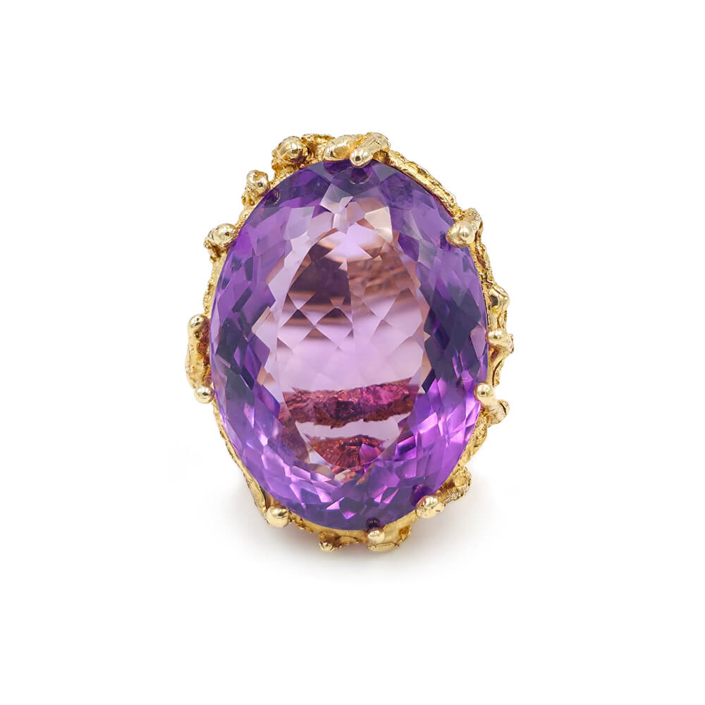 Yellow Gold Amethyst Ring
