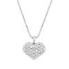 14K White Gold Diamond Heart Pendant Necklace DC582