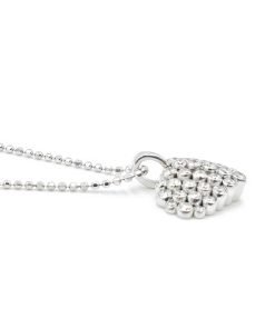 14K White Gold Diamond Heart Pendant Necklace DC582