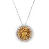 Citrine Diamond Pendant Necklace