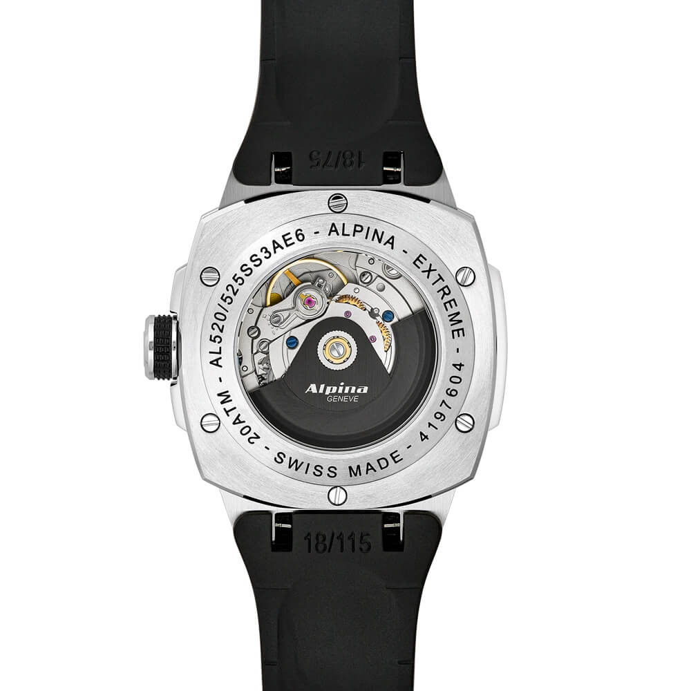 Alpina AL-525GRG3AE6 black rubber strap men's watch