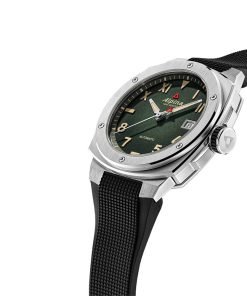 Alpina AL-525GRG3AE6 green dial black rubber strap men's watch