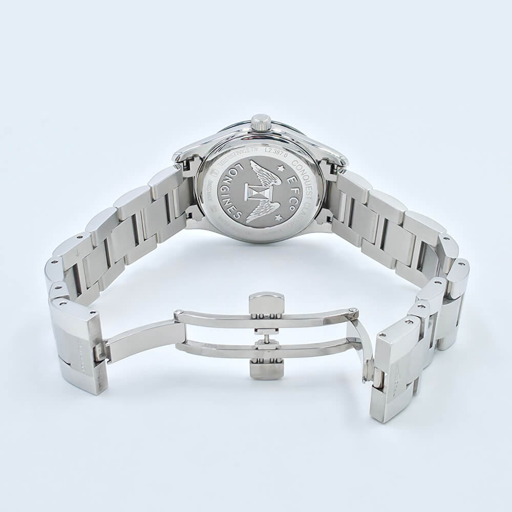 Longines Conquest Classic Black Dial Stainless Steel Diamond Quartz Women's Watch L2.387.0.57.6