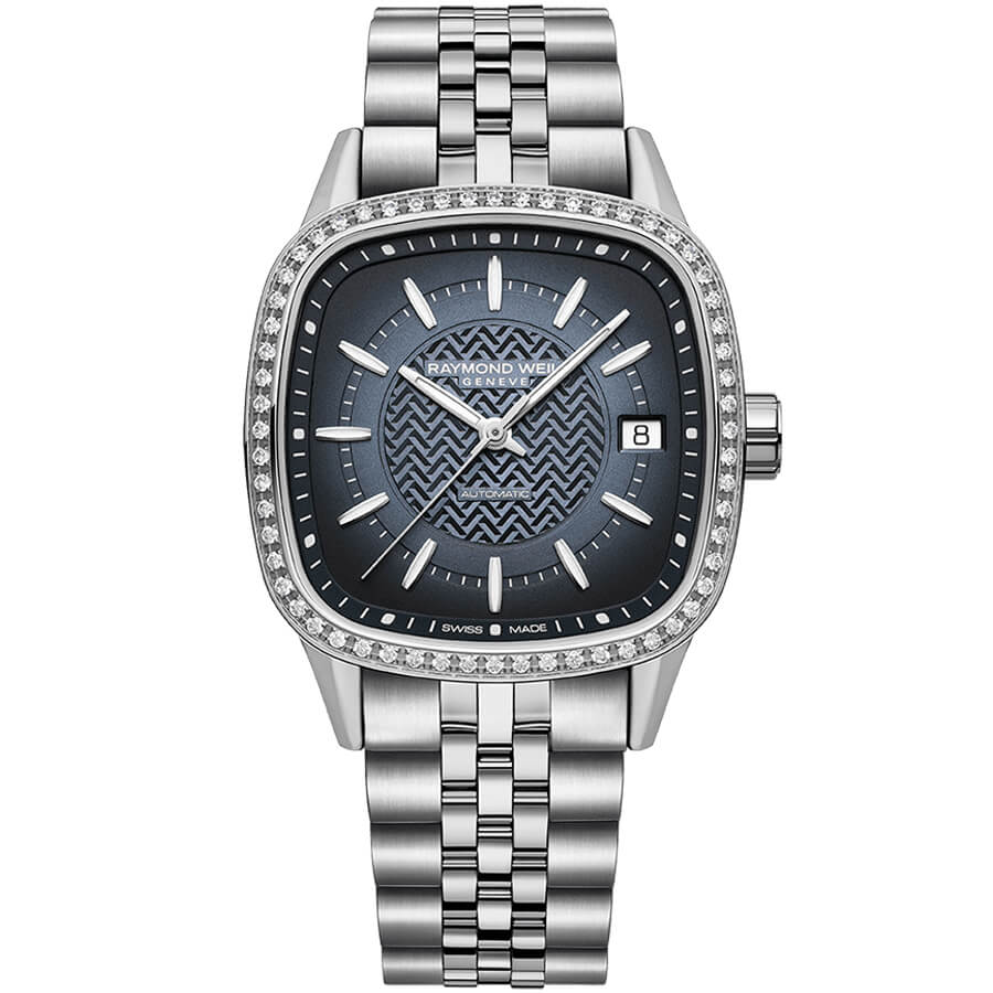 Raymond Weil 2490-STS-50051 Freelancer Cushion Diamond Ladies Automatic Watch